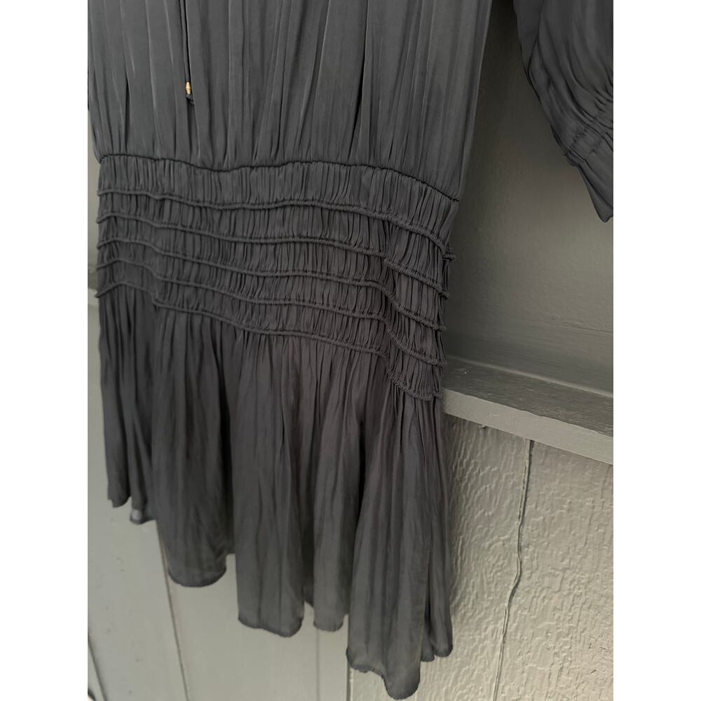 Ulla Johnson Olga Satin Mini Dress in Color Midnight Size 6 Estimate - Picture 7 of 11
